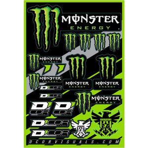 Monster Energy Decal Sheet By D'Cor 40-90-102 Decal Sheet 862-90102 Western Powersports