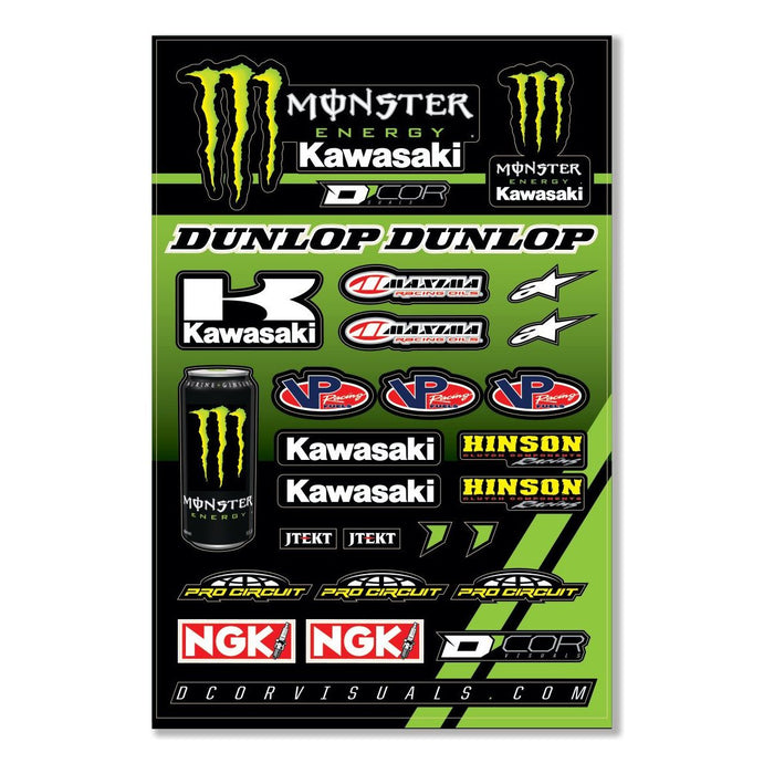 Monster Kawasaki Decal Sht12Mil Monster Kawasaki Racing Decal Sheet By D'Cor