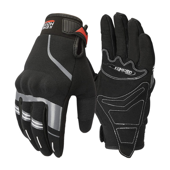 Motorcycle Gloves Touchscreen Riding Gloves with Hard Knuckle by Kemimoto