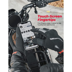 Motorcycle Gloves Touchscreen Riding Gloves with Hard Knuckle by Kemimoto F1109-06601MBK Gloves F1109-06601MBK Kemimoto