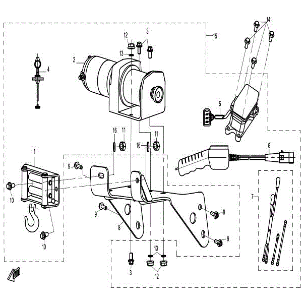 Mounting Bracket Winch by CF Moto