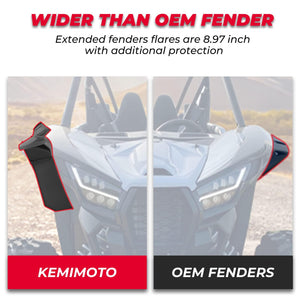 Mud Fender Flares for Kawasaki Teryx KRX 1000 by Kemimoto B0103-03401BK Fender Flare B0103-03401BK Kemimoto