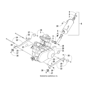 Muffler - Assembly By Arctic Cat 0512-191 OEM Hardware 0512-191 Core Power Equipment Drop Ship