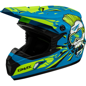 MX-46Y Unstable Helmet by GMAX D3465182 Off Road Helmet 72-6739YL Western Powersports Blue/Green / LG