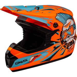 MX-46Y Unstable Helmet by GMAX D3465212 Off Road Helmet 72-6740YL Western Powersports Hi-Vis Orange/Blue / LG