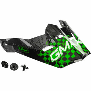 MX-49Y Anim8 Helmet Visor by GMAX G046915 Helmet Shield 72-3241 Western Powersports Drop Ship SM-LG / Dark Silver/Green