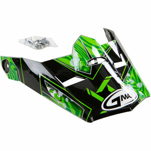 MX46Y Helmet Visor by GMAX G046859 Helmet Shield 72-3942 Western Powersports Drop Ship SM-LG / Black/Green