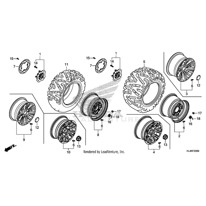 Nut, Axle (20Mm) by Honda