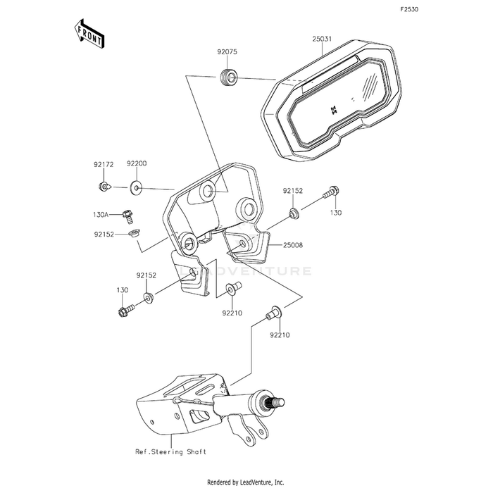 Nut,Meter Bkt Side by Kawasaki