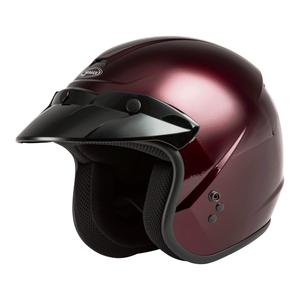 OF-2 Open-Face Helmet by GMAX G1020108 Open Face 3/4 Helmet 72-53662X Western Powersports Wine Red / 2X