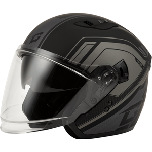 OF-87 Duke Helmet (2024) by GMAX O1187508 Open Face 3/4 Helmet 72-73412X Western Powersports Black/Grey / 2X