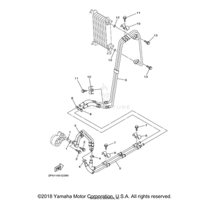 Oil Pipe Comp2 by Yamaha 2P5-E3406-00-00 OEM Hardware 2P5-E3406-00-00 Off Road Express