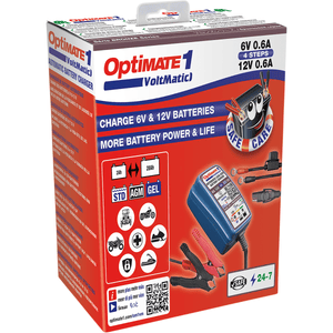 Optimate 1 Voltmatic Bronze Series Battery Charger/Maintainer 0.6A By Tecmate TM-401A Battery Charger / Maintainer 3807-0570 Parts Unlimited