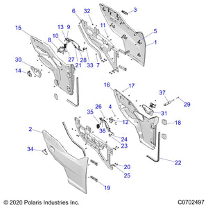 Outer Door Panel Rht Hand Ttnm by Polaris 5454343-653 OEM Hardware P5454343-653 Off Road Express