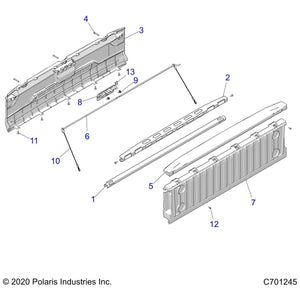 Outer Tailgate Panel, Gloss Bla by Polaris 5453779-070 OEM Hardware P5453779-070 Off Road Express