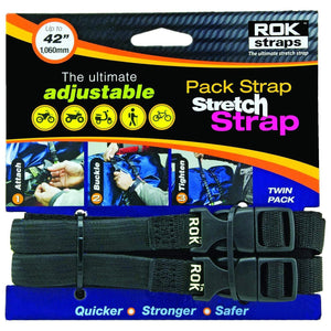 Pack Strap Black 12"X42"X5/8" by Rokstraps ROK10314 Cargo Strap 29-2511 Western Powersports