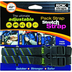 Pack Strap Black/Blue/Green 12"X42"X5/8" by Rokstraps ROK10305 Cargo Strap 29-2510 Western Powersports