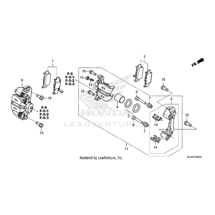 Pad Set, Left Rear by Honda