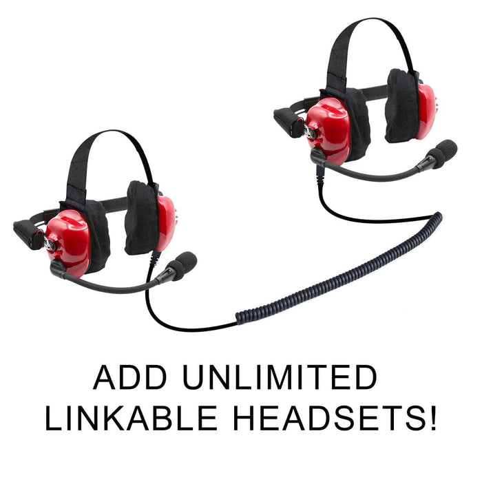 Pair - H80 Track Talk Linkable Intercom Headsets - Bring The Conversation To The Circle Track Nascar Event by Rugged Radios