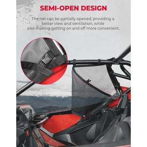 Pair Upper Door/Window Nets for Polaris RZR PRO XP 2 Seat 2020-2023 by Kemimoto B0102-00502BK Window Net B0102-00502BK Kemimoto