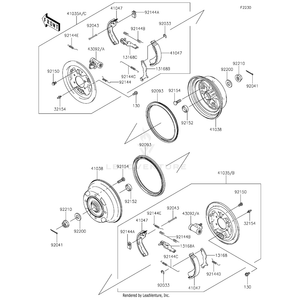 Panel-Assembly-Brake,Front,Lh by Kawasaki 41035-0057 OEM Hardware 41035-0057 No Longer Available