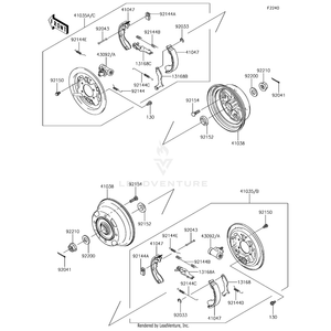 Panel-Assembly-Brake,Rear,Lh by Kawasaki 41035-0070 OEM Hardware 41035-0070 Off Road Express Peach St