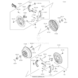 Panel-Assembly-Brake,Rear,Lh by Kawasaki 41035-0751 OEM Hardware 41035-0751 Off Road Express Peach St