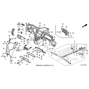 Panel, Center Instrument *Yr339P* (Pearl Tangelo Orange) by Honda 68105-HL6-A00ZE OEM Hardware 68105-HL6-A00ZE Off Road Express Peach St