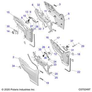 Panel-Door,Out,Frt,Rh,Stlh Blk by Polaris 5454343-464 OEM Hardware P5454343-464 Off Road Express