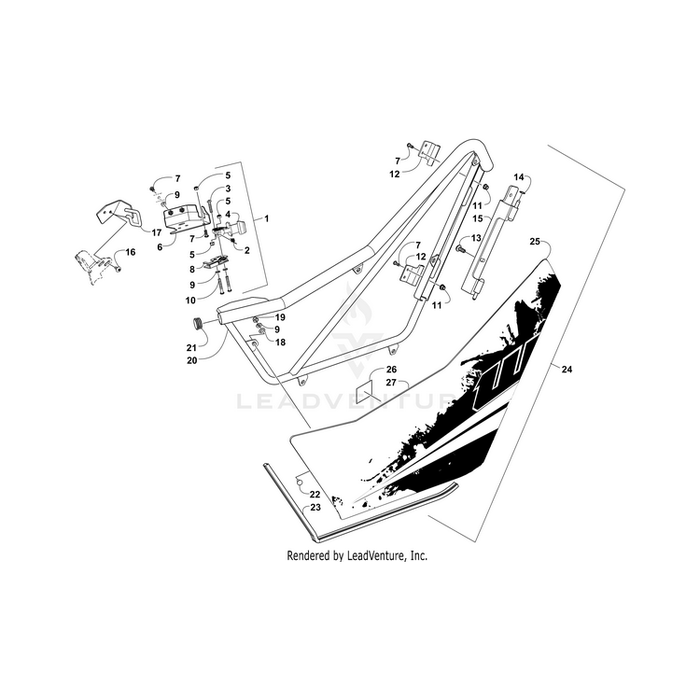 Panel,Door Skin-Lh-Blk By Arctic Cat