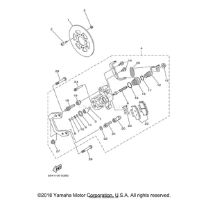 Parking Brake Assembly by Yamaha 5B4-25905-03-00 OEM Hardware 5B4-25905-03-00 Off Road Express