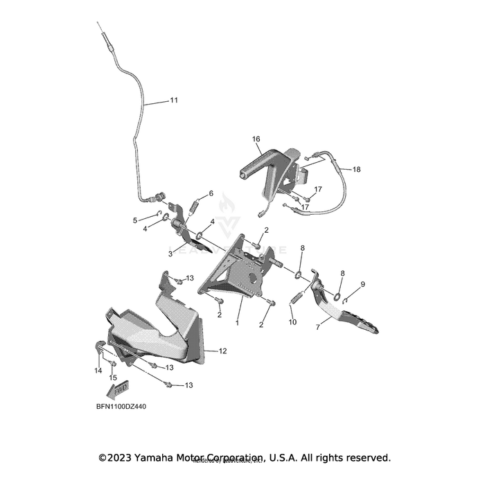 Parking Lever Assembly by Yamaha