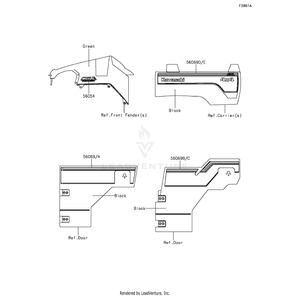 Pattern,Carrier Cover,Lh by Kawasaki 56069-7333 OEM Hardware 56069-7333 Off Road Express Peach St