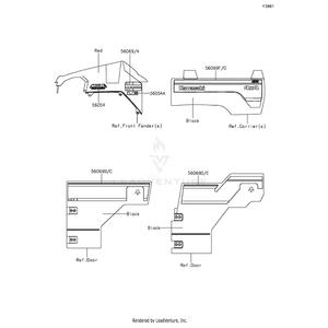 Pattern,Carrier Cover,Lh by Kawasaki 56069-7441 OEM Hardware 56069-7441 Off Road Express Peach St