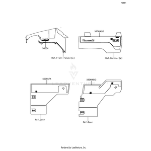 Pattern,Carrier Cover,Lh by Kawasaki 56069-7447 OEM Hardware 56069-7447 Off Road Express Peach St