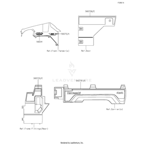 Pattern,Carrier,Lh,Rr by Kawasaki 56075-0736 OEM Hardware 56075-0736 Off Road Express Peach St