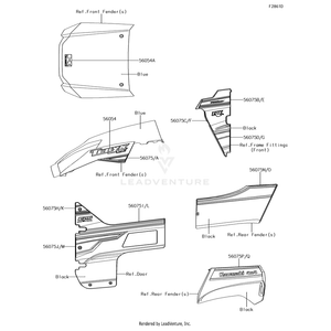 Pattern,Door Cover,Lh,Front,Cnt by Kawasaki 56075-2910 OEM Hardware 56075-2910 Off Road Express Peach St