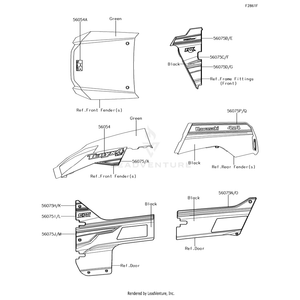 Pattern,Door Cover,Lh,Front,Cnt by Kawasaki 56075-2930 OEM Hardware 56075-2930 Off Road Express Peach St