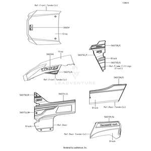 Pattern,Door Cover,Lh,Front,Cnt by Kawasaki 56075-2950 OEM Hardware 56075-2950 Off Road Express Peach St