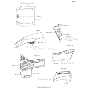 Pattern,Door Cover,Lh,Front,Lower by Kawasaki 56075-7945 OEM Hardware 56075-7945 Off Road Express Peach St