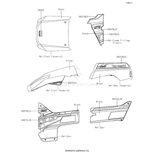 Pattern,Door Cover,Lh,Front,Lower by Kawasaki 56075-7961 OEM Hardware 56075-7961 Off Road Express Peach St