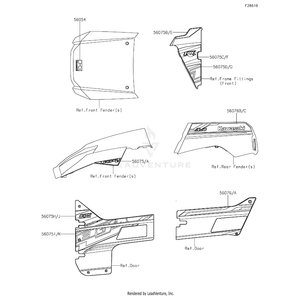 Pattern,Door Cover,Lh,Front,Lower by Kawasaki 56075-7997 OEM Hardware 56075-7997 Off Road Express Peach St