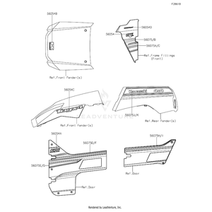 Pattern,Door Cover,Lh,Rr by Kawasaki 56075-2969 OEM Hardware 56075-2969 Off Road Express Peach St