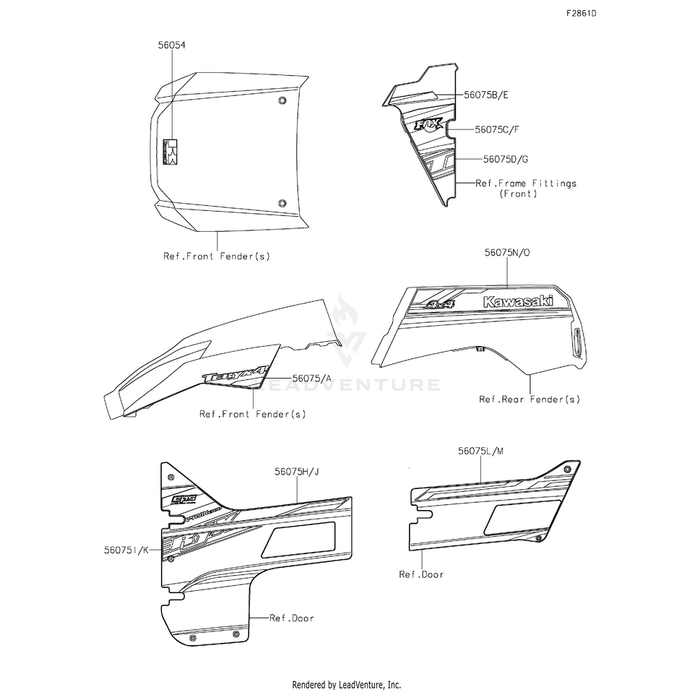 Pattern,Door Cover,Rh,Rr by Kawasaki