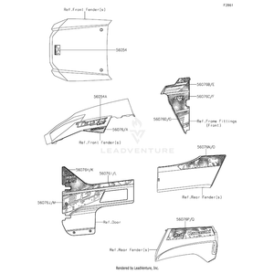 Pattern,Fr Door Cover,Lh,Cnt by Kawasaki 56076-1153 OEM Hardware 56076-1153 Off Road Express Peach St