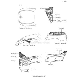 Pattern,Fr Door Cover,Lh,Cnt by Kawasaki 56076-1201 OEM Hardware 56076-1201 Off Road Express Peach St