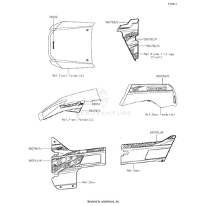 Pattern,Fr Door Cover,Lh,Cnt by Kawasaki 56076-2212 OEM Hardware 56076-2212 Off Road Express Peach St