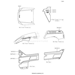 Pattern,Fr Door Cover,Lh,Cnt by Kawasaki 56076-2240 OEM Hardware 56076-2240 Off Road Express Peach St