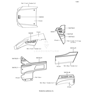 Pattern,Fr Door,Lh,Cnt by Kawasaki 56075-0977 OEM Hardware 56075-0977 Off Road Express Peach St