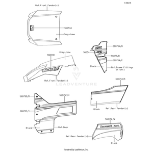 Pattern,Fr Door,Lh,Cnt by Kawasaki 56075-0997 OEM Hardware 56075-0997 Off Road Express Peach St